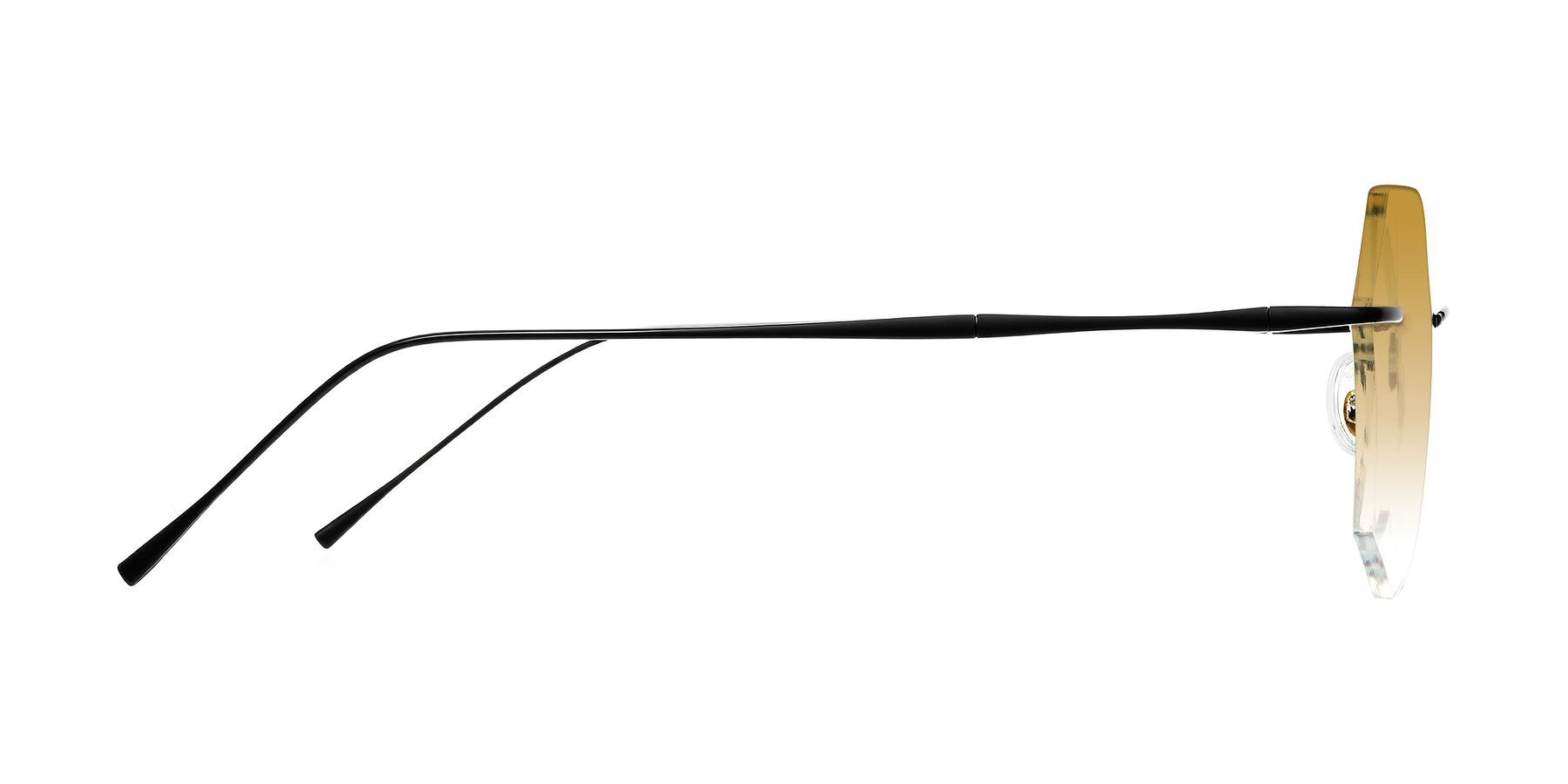 Side of Edme in Matte Black with Champagne Gradient Lenses