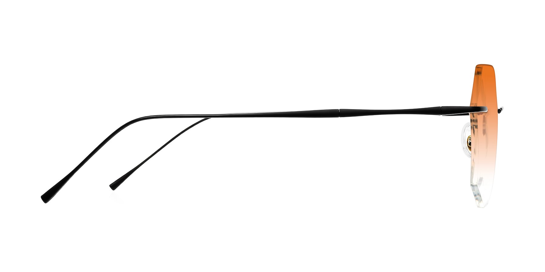 Side of Edme in Matte Black with Orange Gradient Lenses