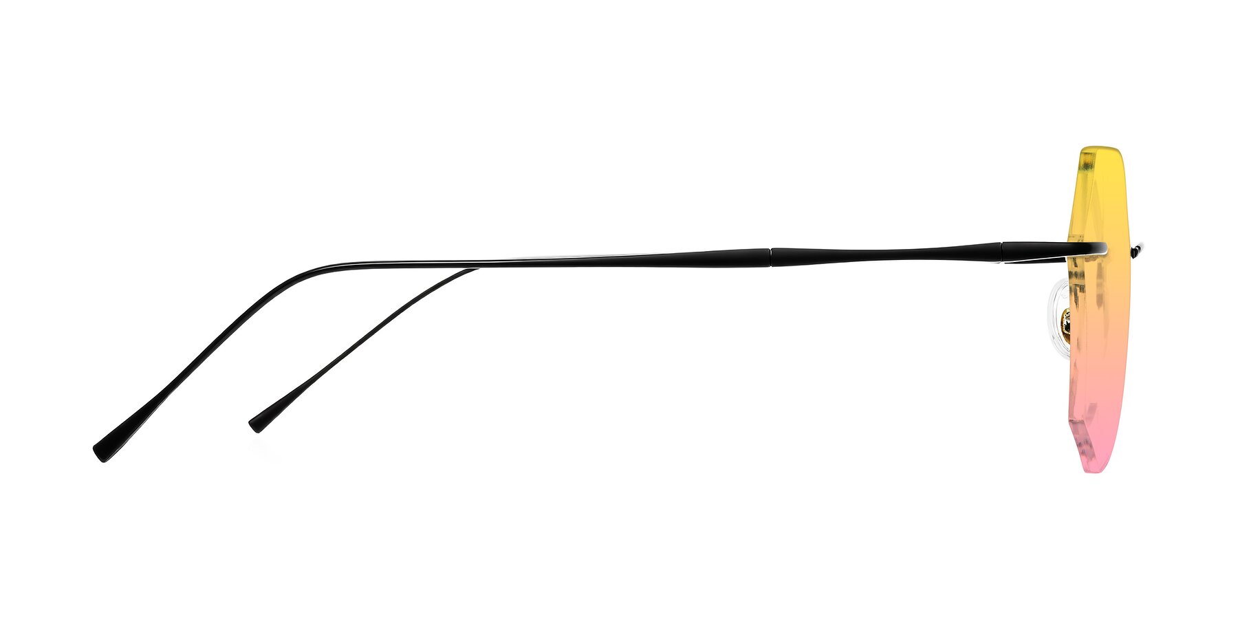 Side of Edme in Matte Black with Yellow / Pink Gradient Lenses