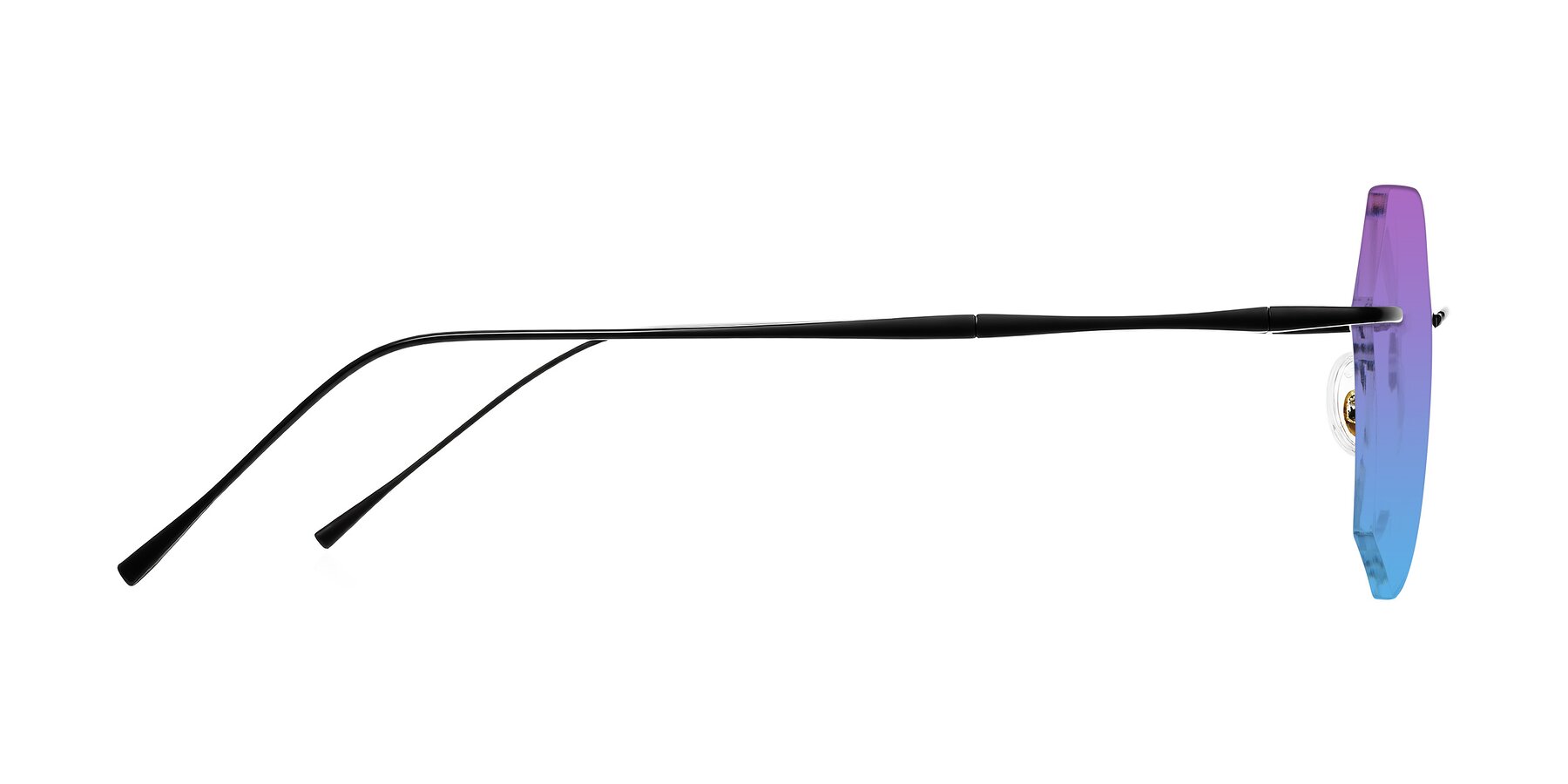 Side of Edme in Matte Black with Purple / Blue Gradient Lenses