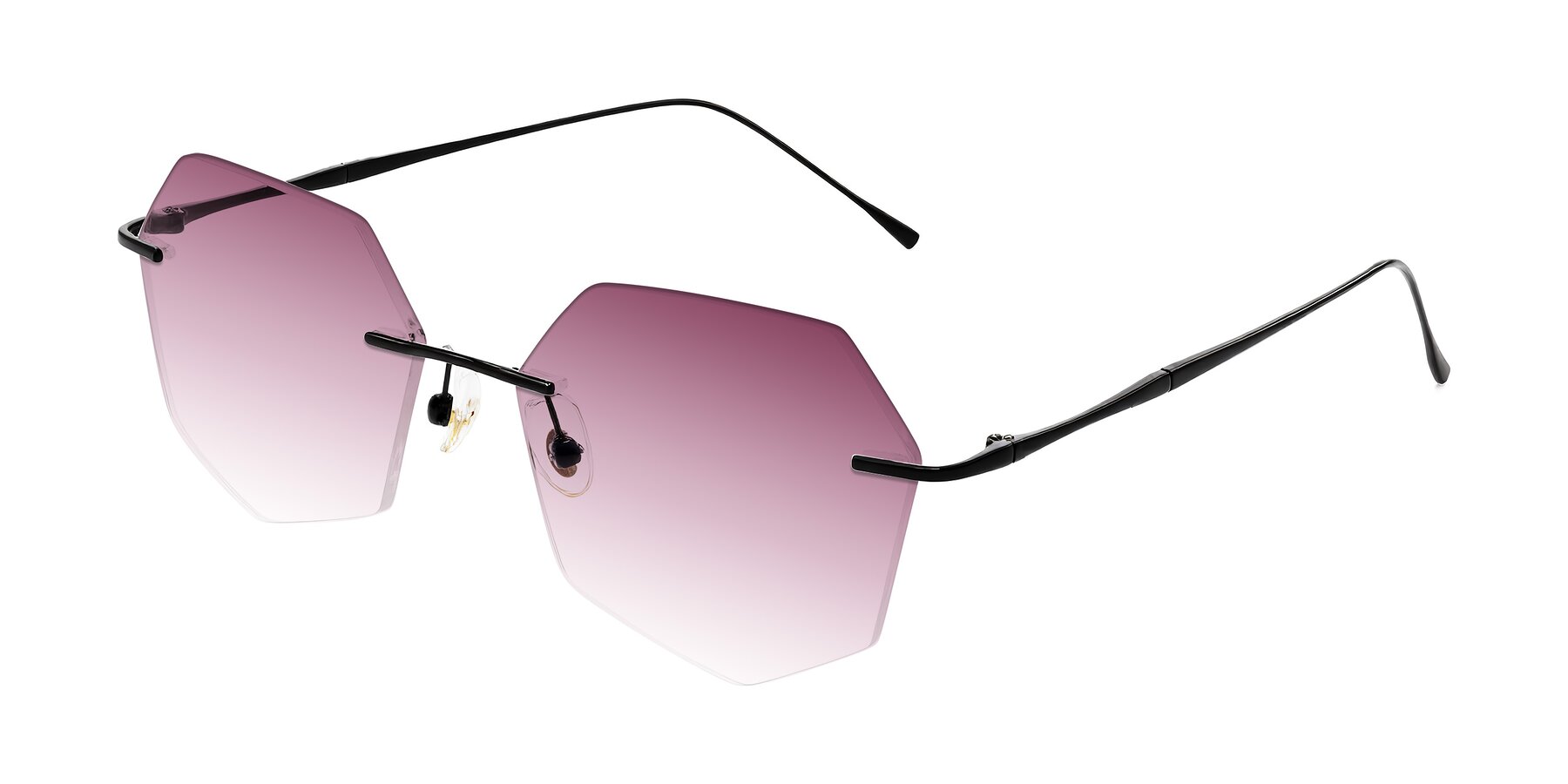 Angle of Edme in Matte Black with Wine Gradient Lenses