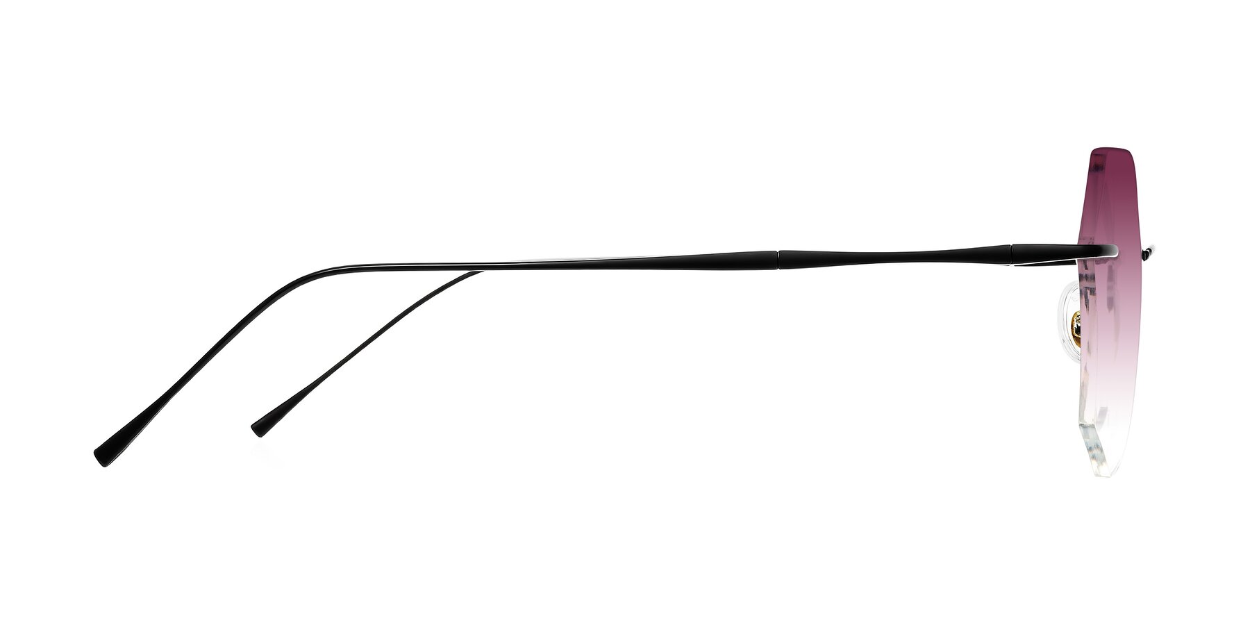 Side of Edme in Matte Black with Wine Gradient Lenses