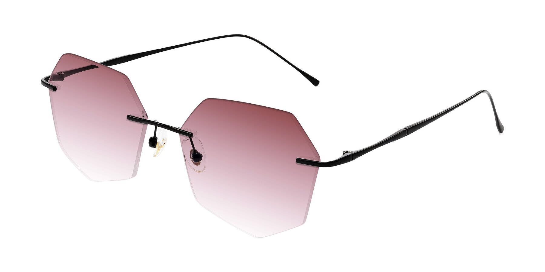 Angle of Edme in Matte Black with Garnet Gradient Lenses