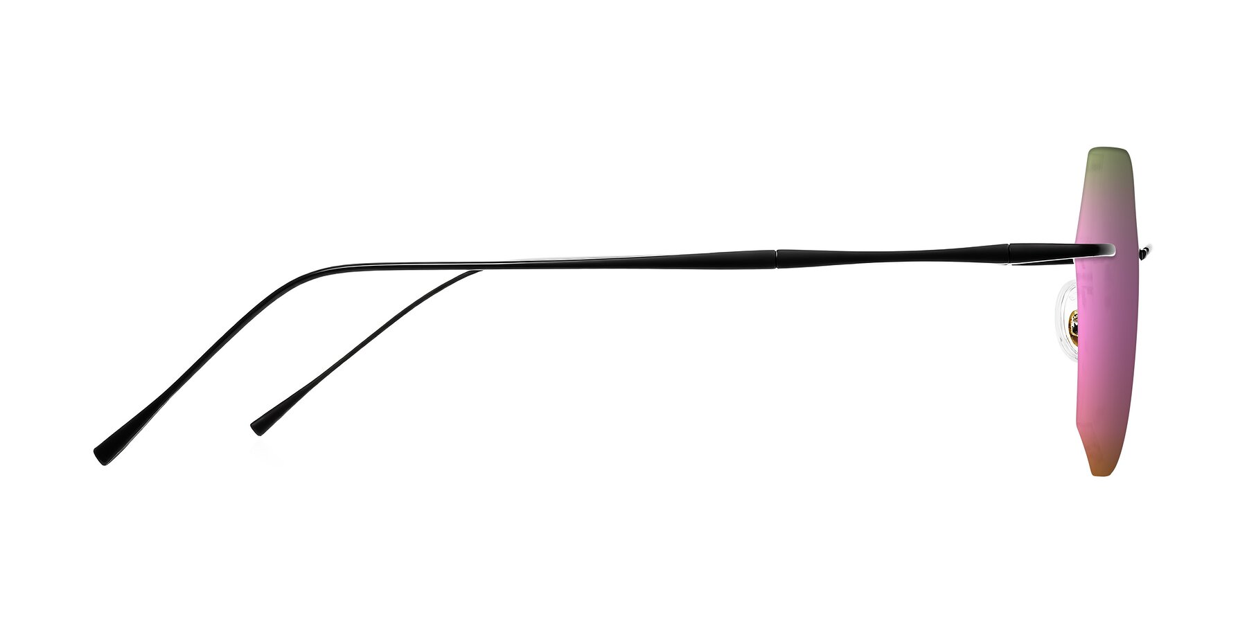 Side of Edme in Matte Black with Pink Mirrored Lenses