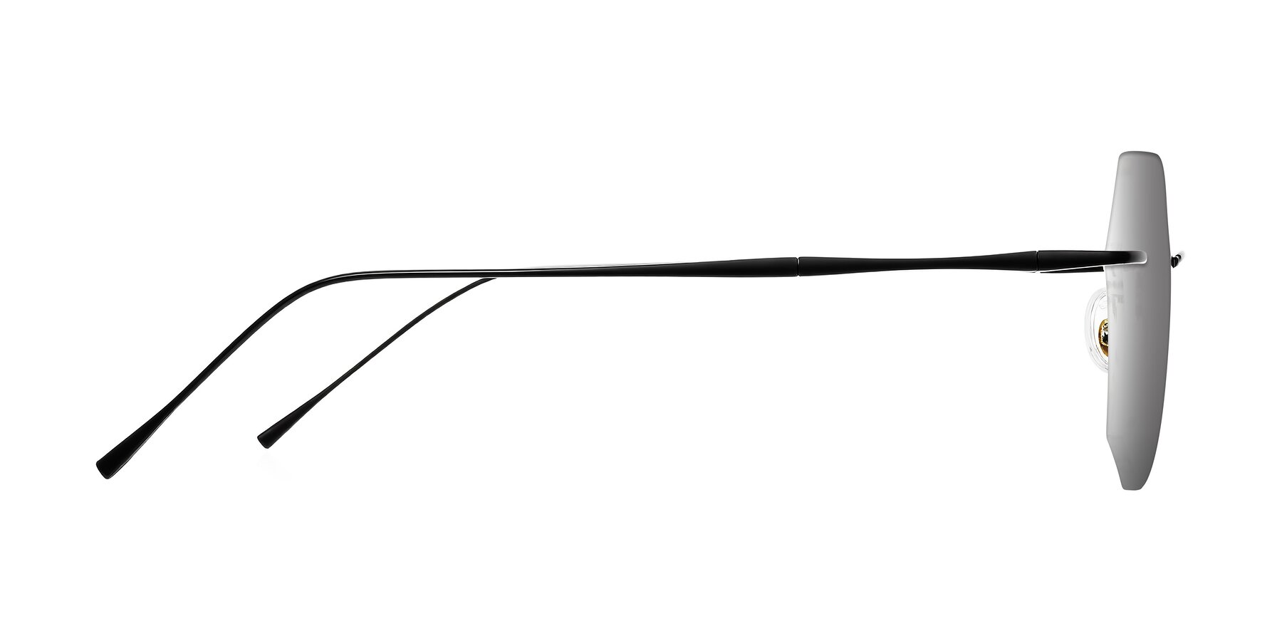 Side of Edme in Matte Black with Silver Mirrored Lenses