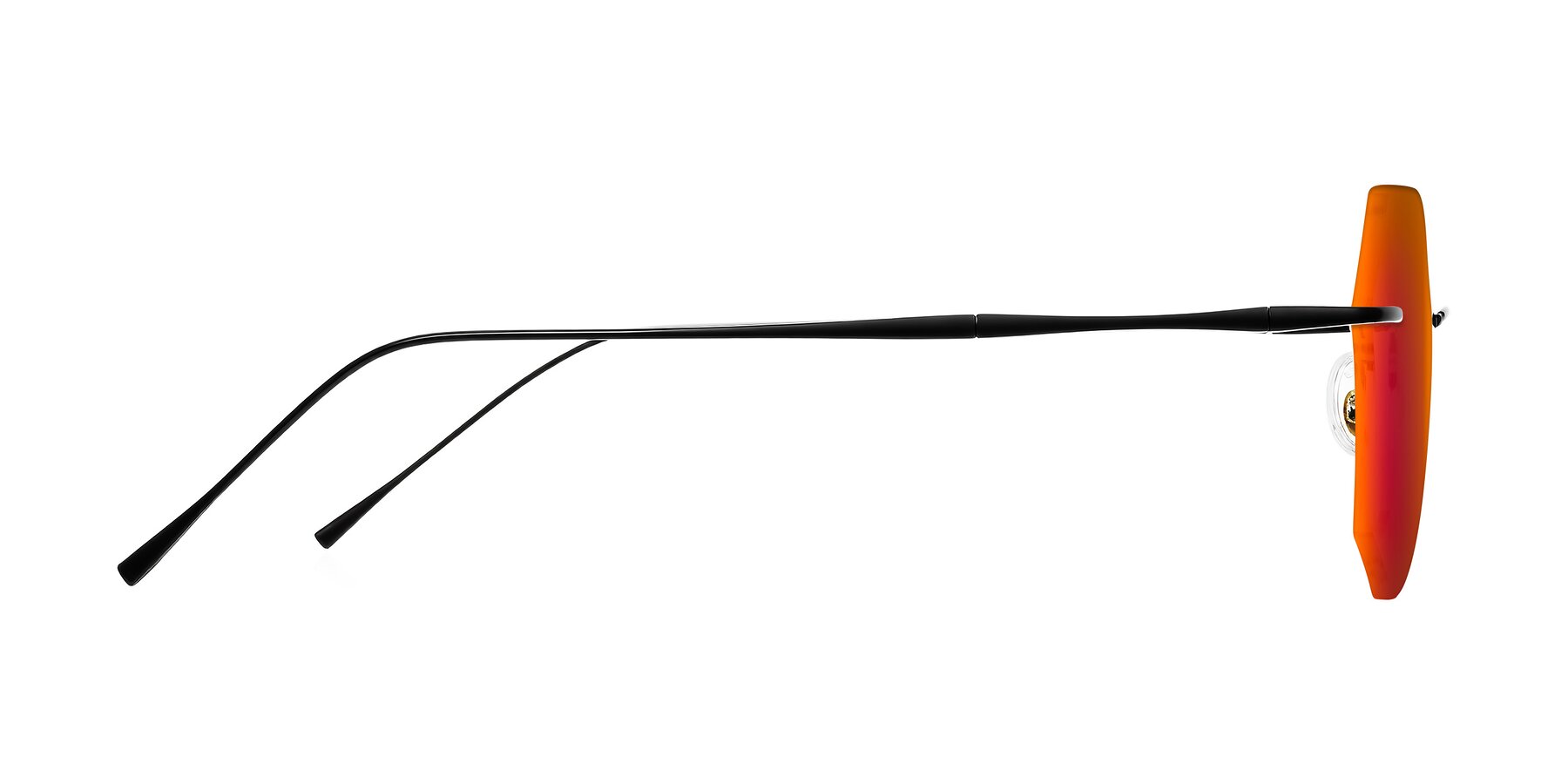 Side of Edme in Matte Black with Red Gold Mirrored Lenses