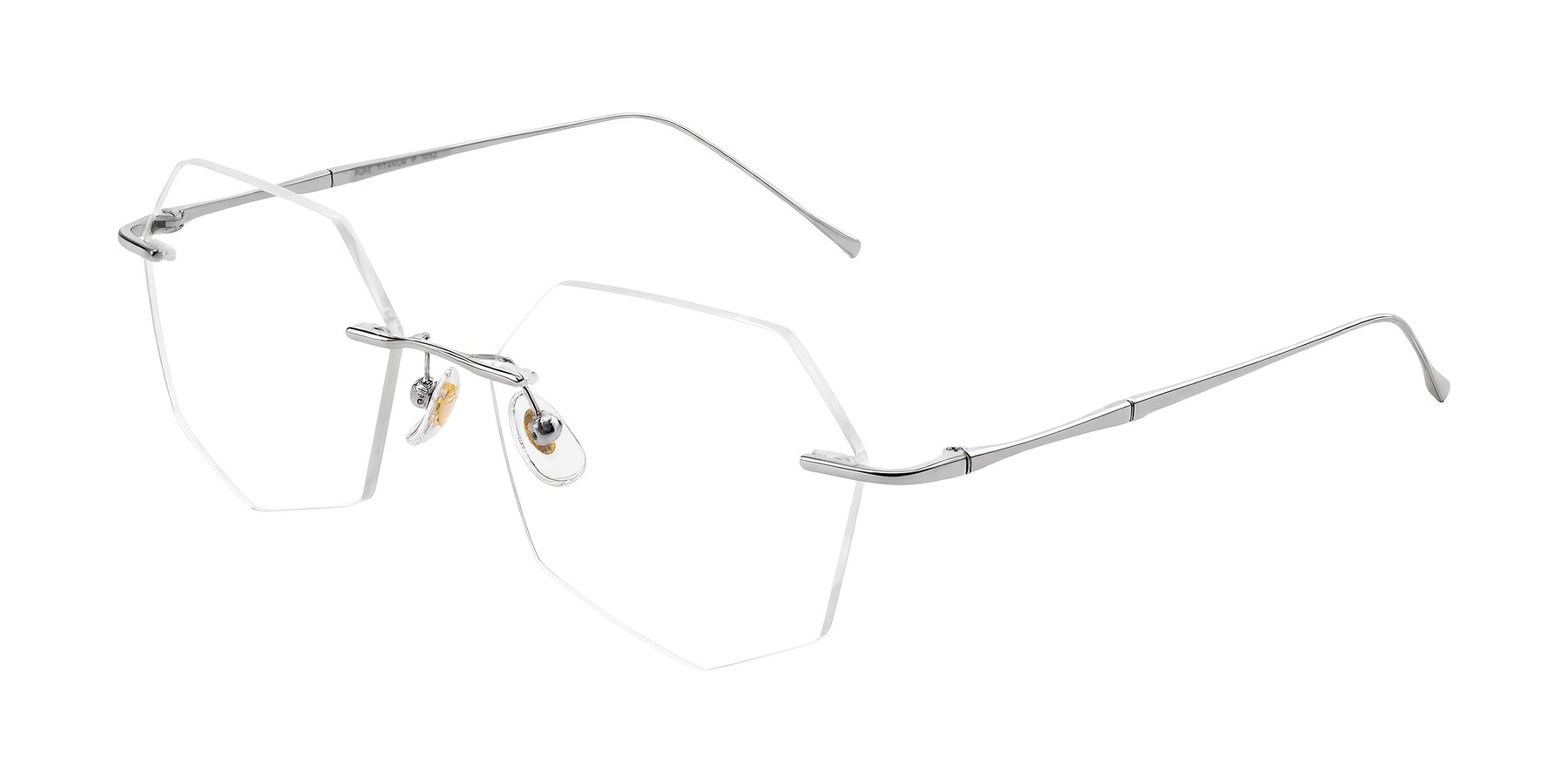 Angle of Edme in Silver with Clear Reading Eyeglass Lenses