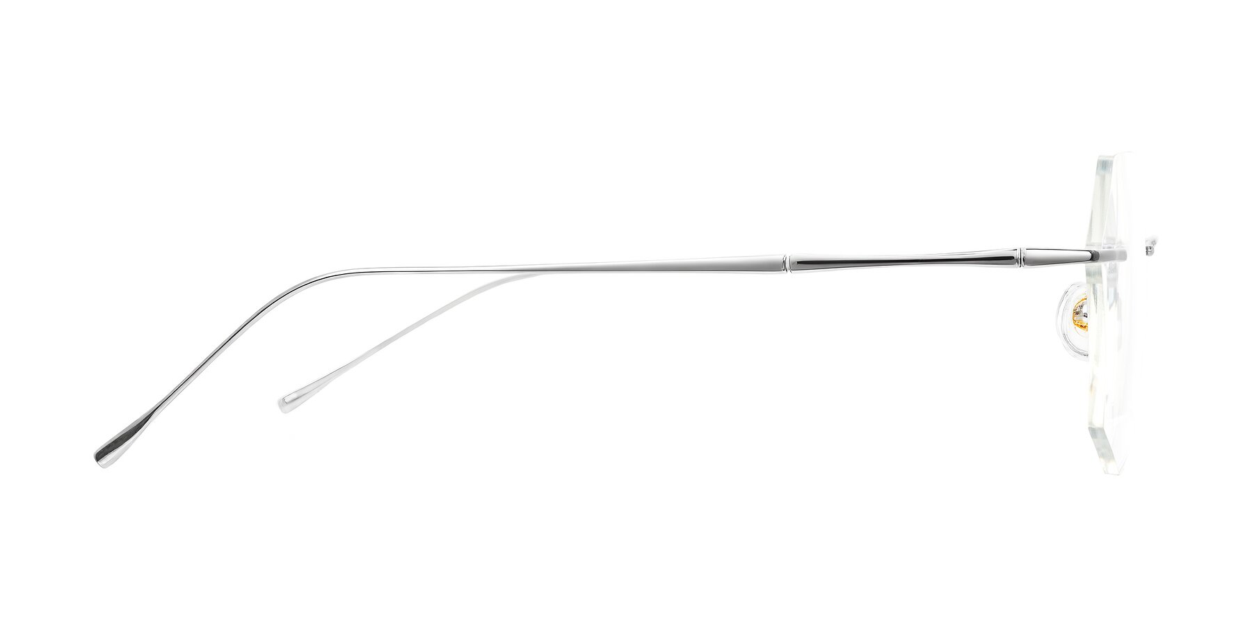 Side of Edme in Silver with Clear Reading Eyeglass Lenses