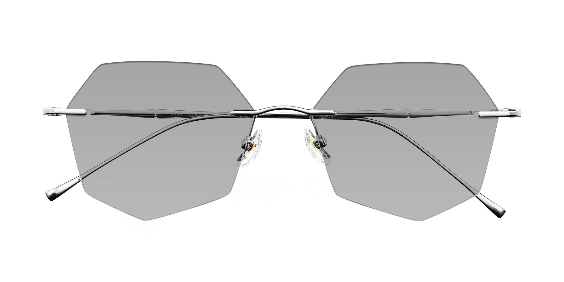 Folded Front of Edme in Silver with Light Gray Tinted Lenses