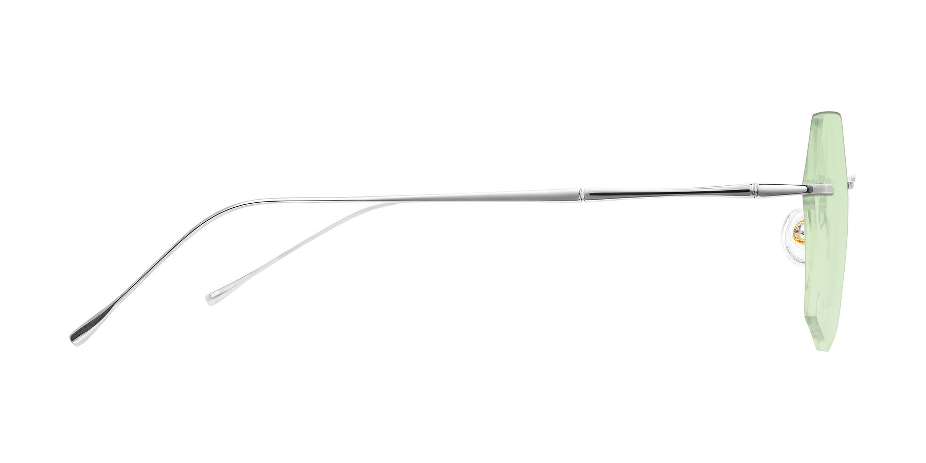 Side of Edme in Silver with Light Green Tinted Lenses