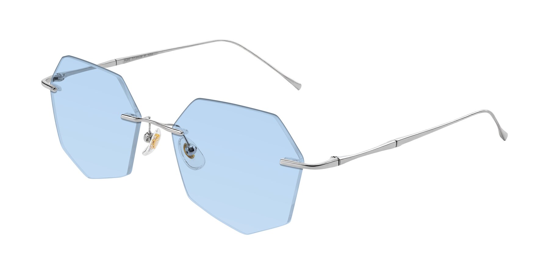 Angle of Edme in Silver with Light Blue Tinted Lenses