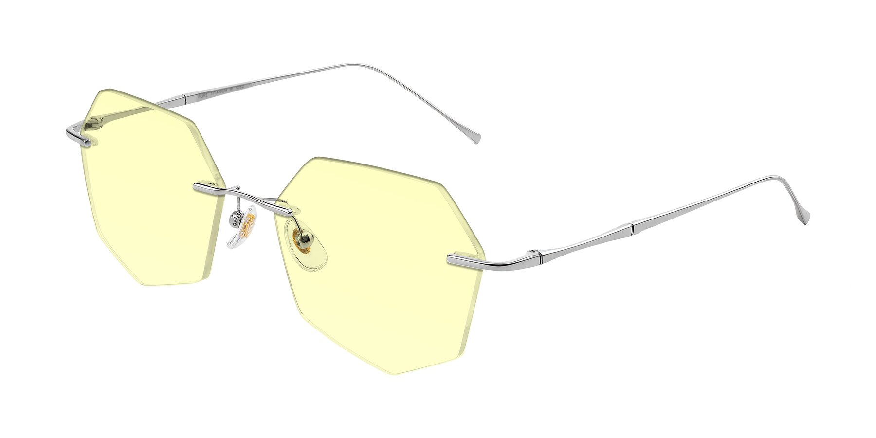Angle of Edme in Silver with Light Yellow Tinted Lenses