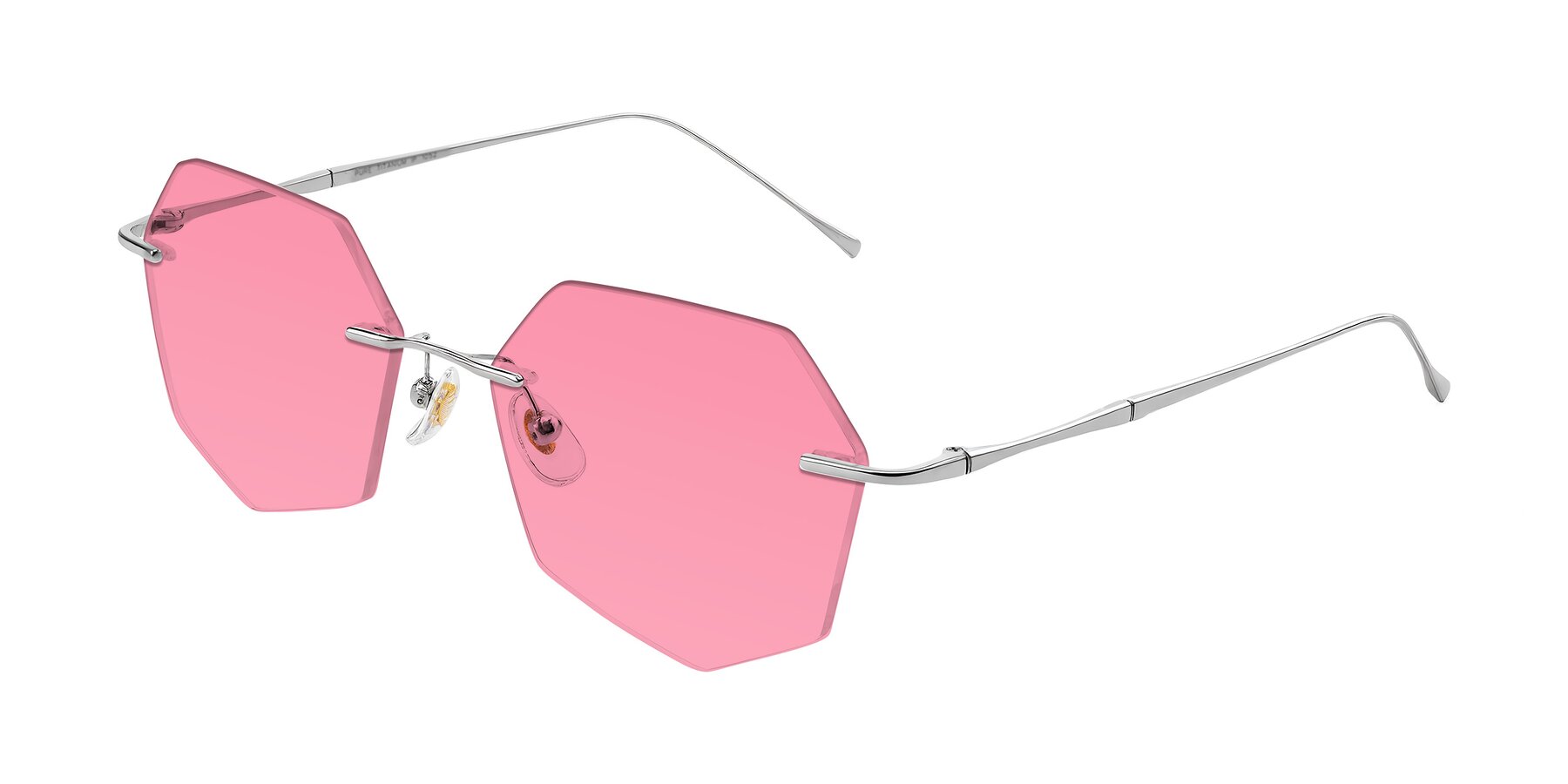 Angle of Edme in Silver with Pink Tinted Lenses