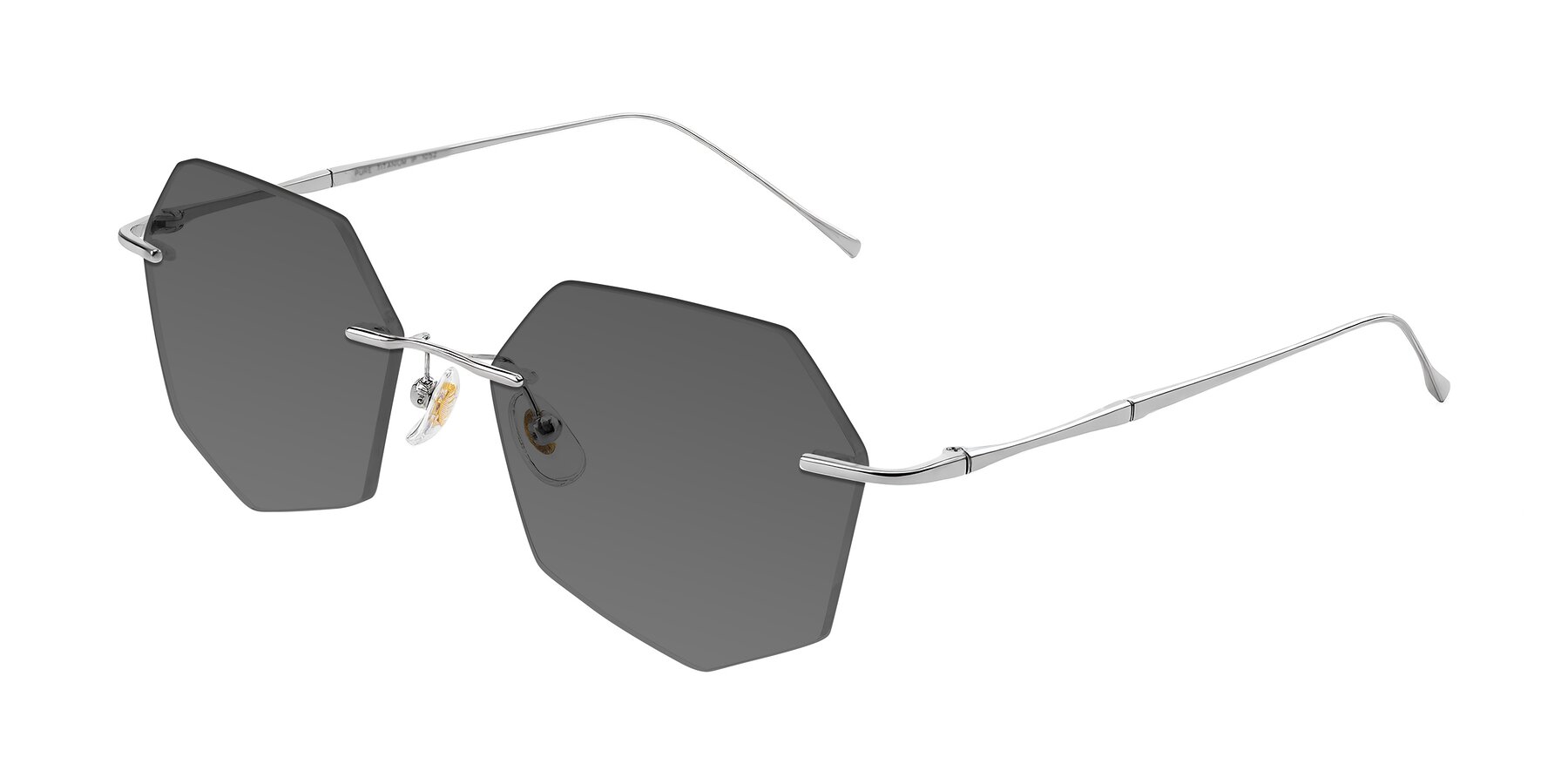 Angle of Edme in Silver with Medium Gray Tinted Lenses