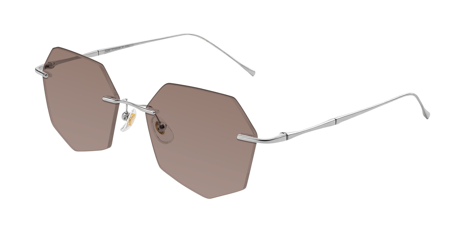 Angle of Edme in Silver with Medium Brown Tinted Lenses