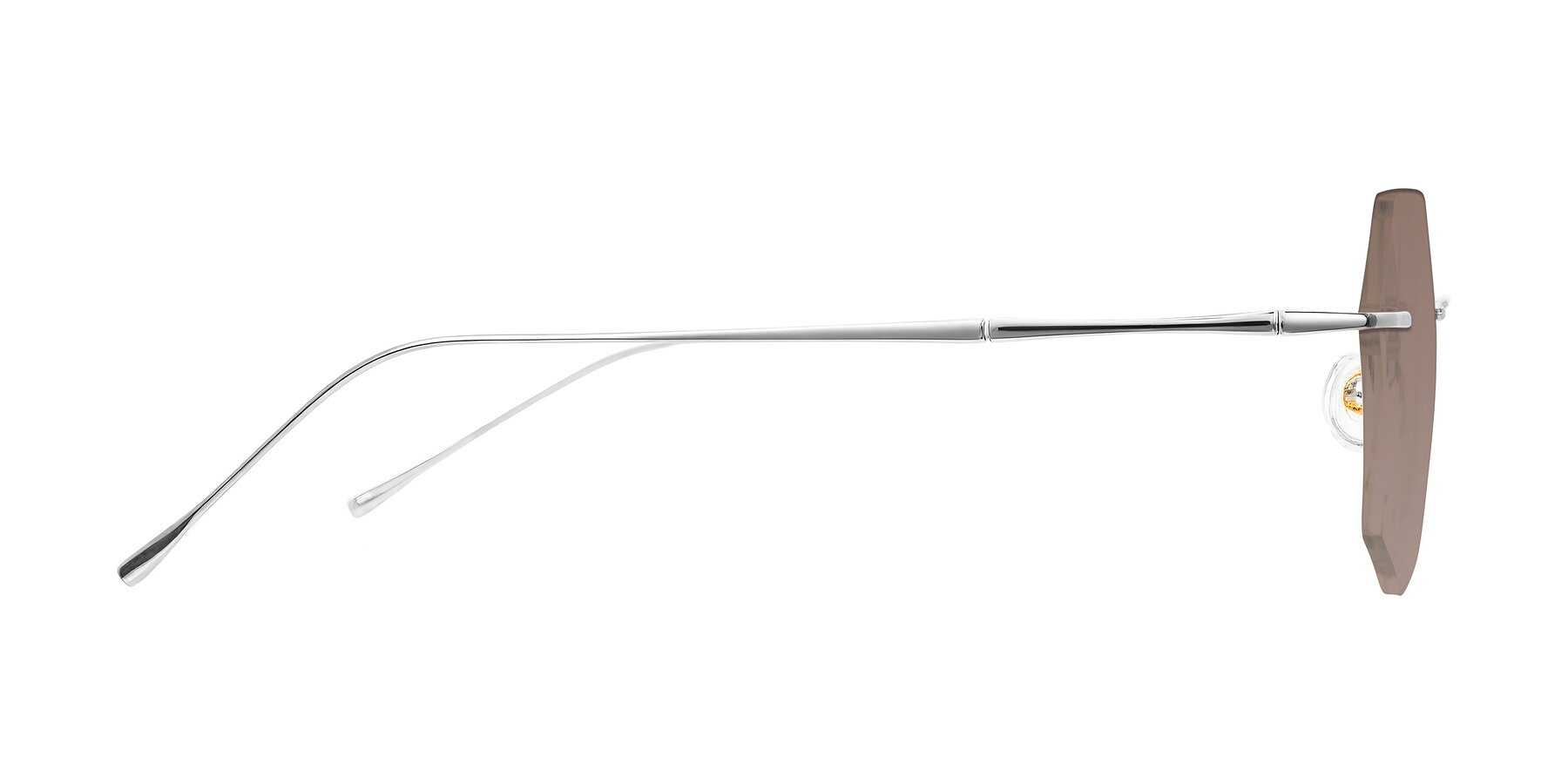 Side of Edme in Silver with Medium Brown Tinted Lenses