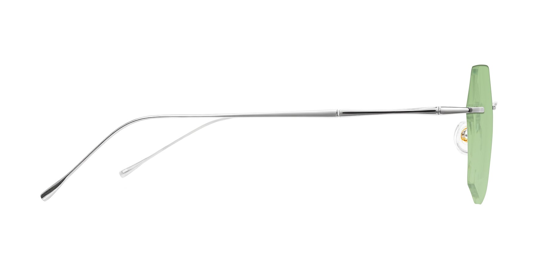 Side of Edme in Silver with Medium Green Tinted Lenses