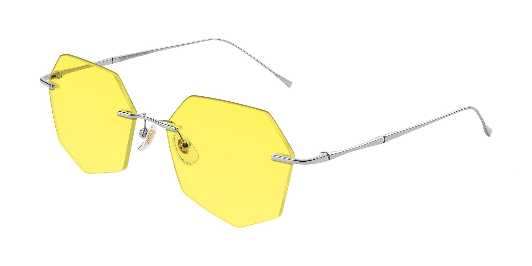 Angle of Edme in Silver with Medium Yellow Tinted Lenses