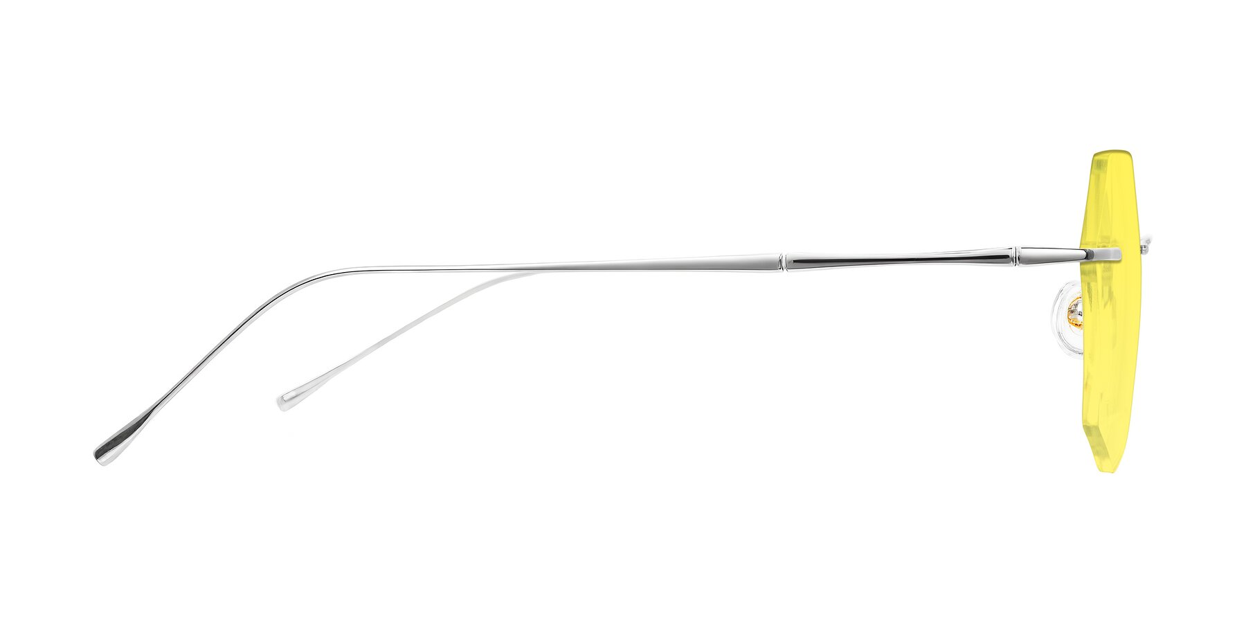 Side of Edme in Silver with Medium Yellow Tinted Lenses