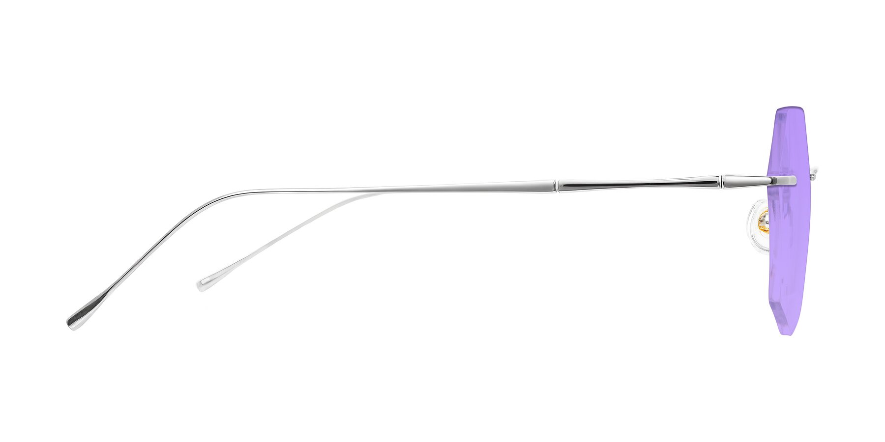 Side of Edme in Silver with Medium Purple Tinted Lenses