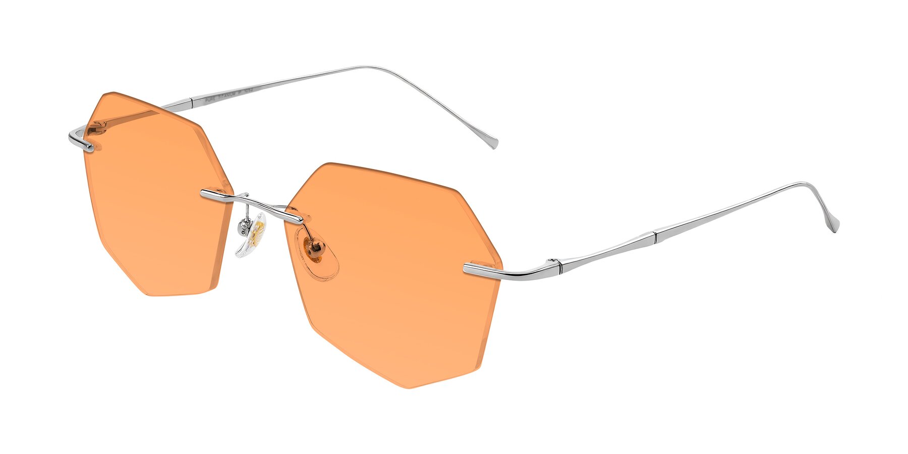 Angle of Edme in Silver with Medium Orange Tinted Lenses