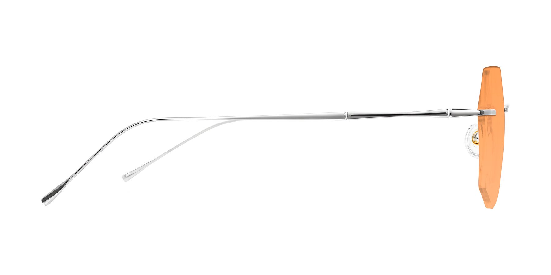 Side of Edme in Silver with Medium Orange Tinted Lenses