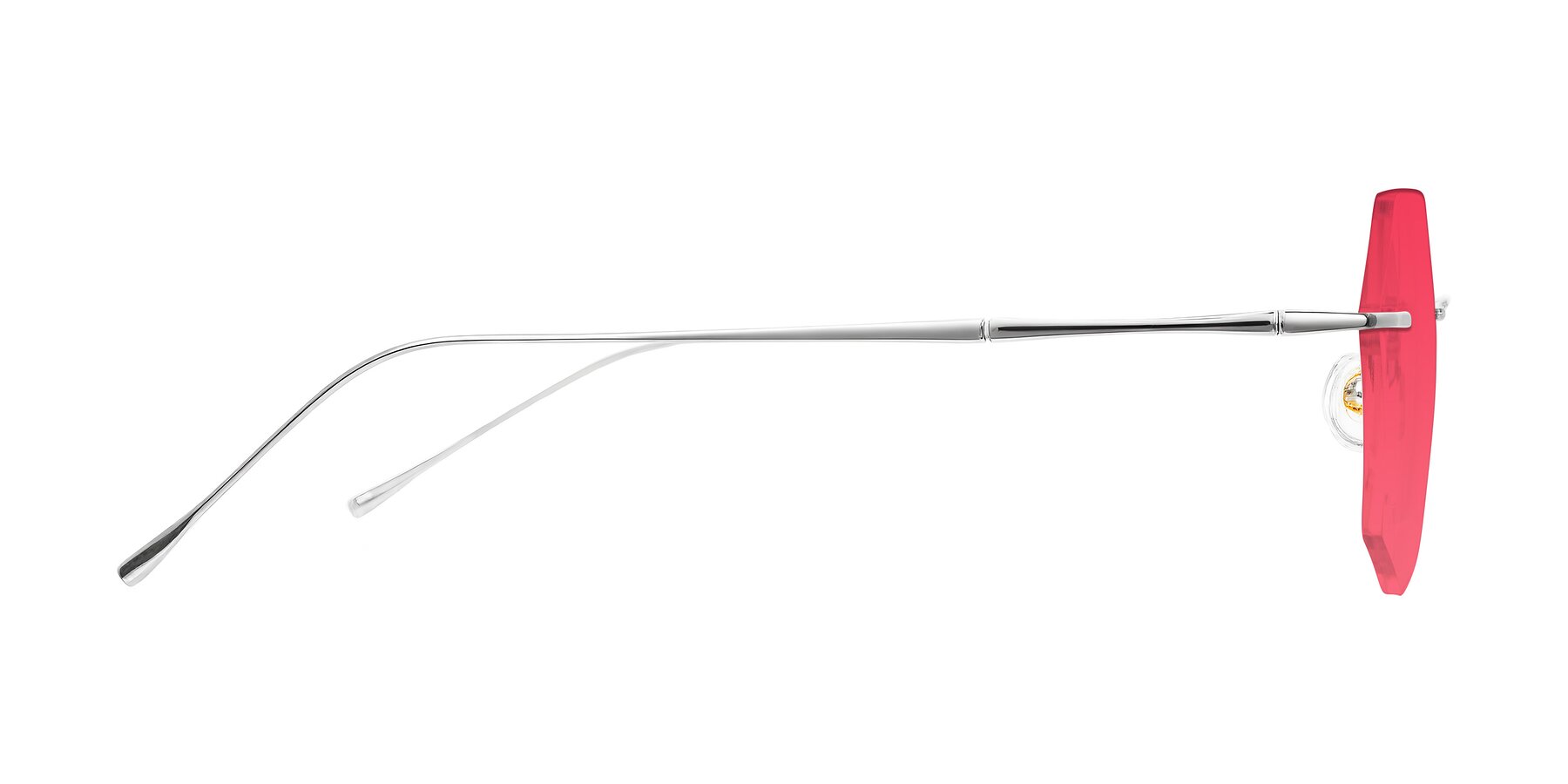 Side of Edme in Silver with Red Tinted Lenses