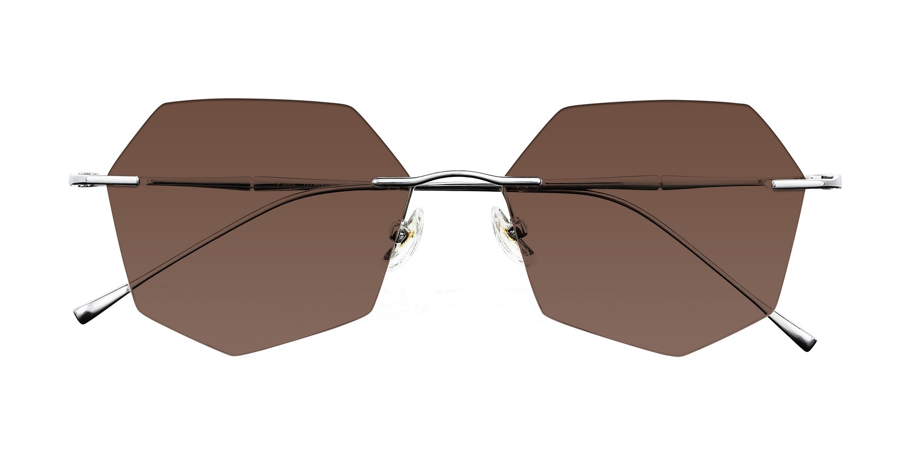 Folded Front of Edme in Silver with Brown Tinted Lenses