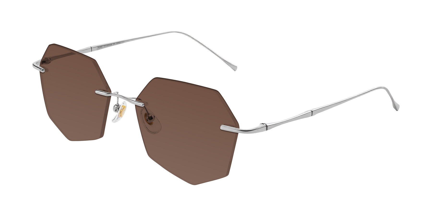 Angle of Edme in Silver with Brown Tinted Lenses