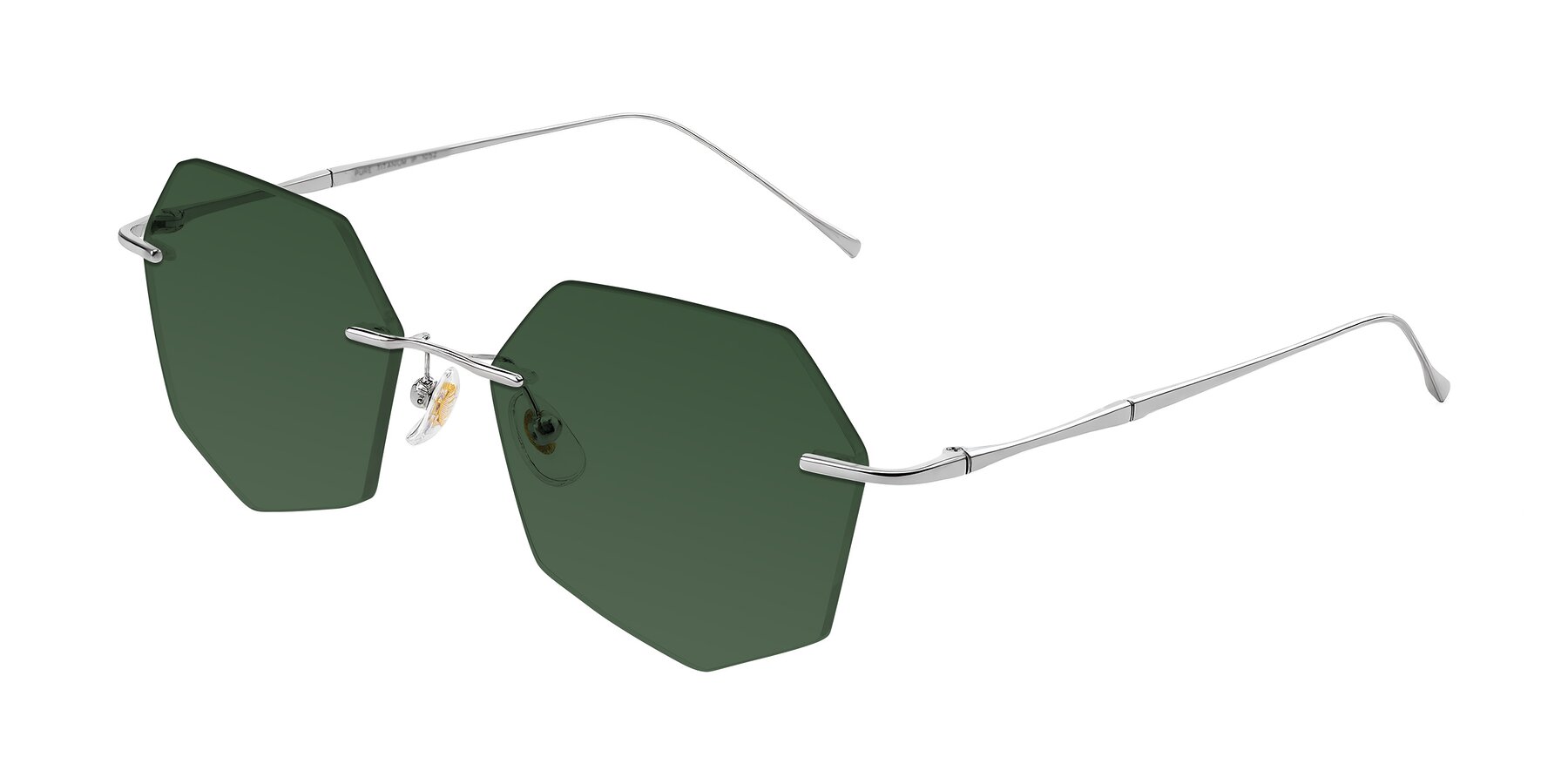 Angle of Edme in Silver with Green Tinted Lenses