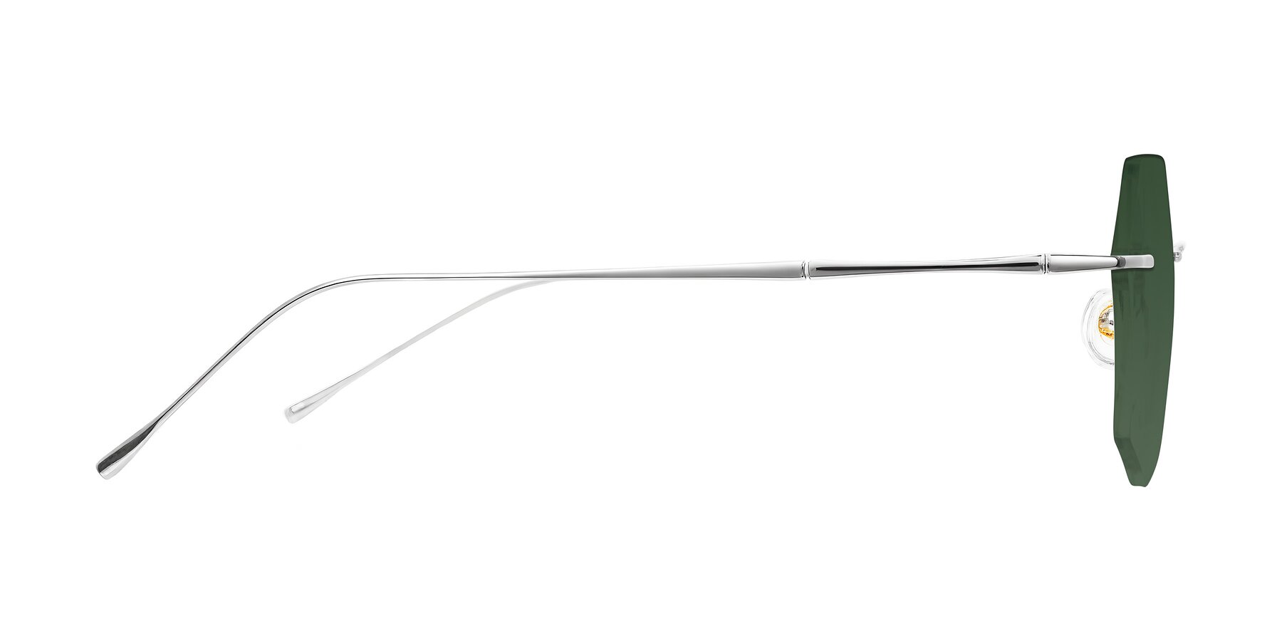 Side of Edme in Silver with Green Tinted Lenses