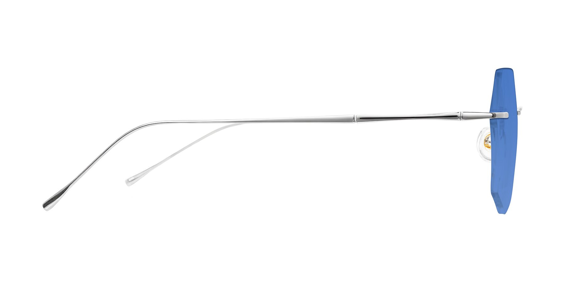 Side of Edme in Silver with Blue Tinted Lenses