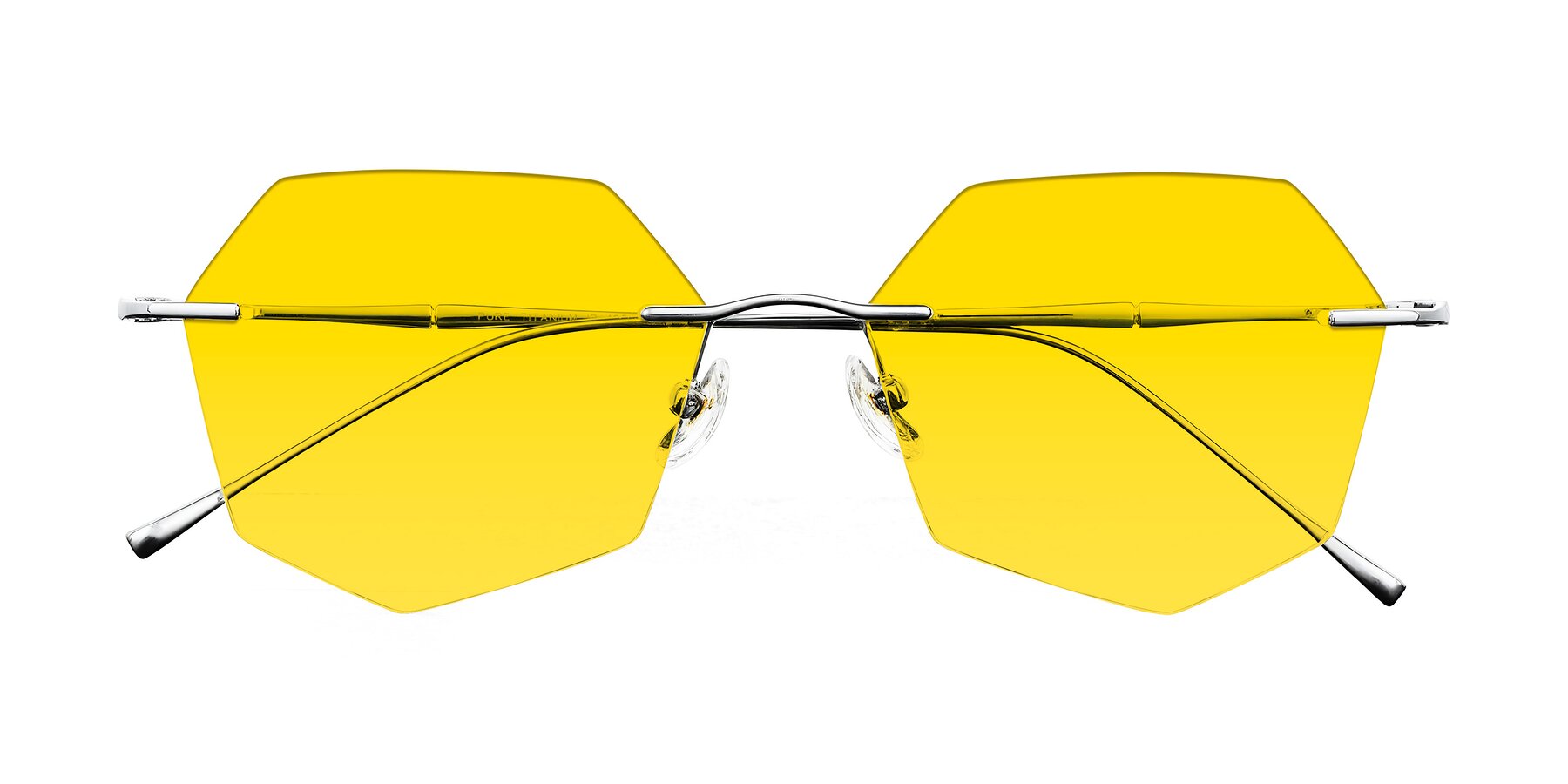 Folded Front of Edme in Silver with Yellow Tinted Lenses