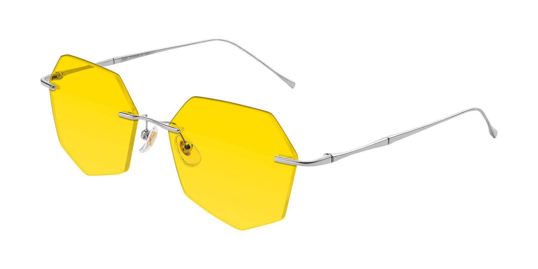 Angle of Edme in Silver with Yellow Tinted Lenses
