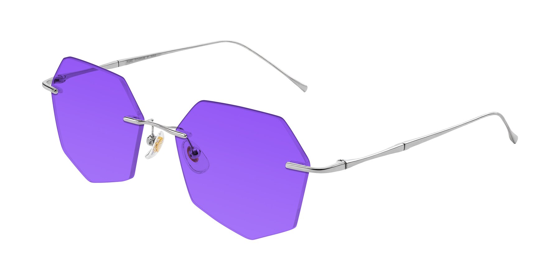 Angle of Edme in Silver with Purple Tinted Lenses