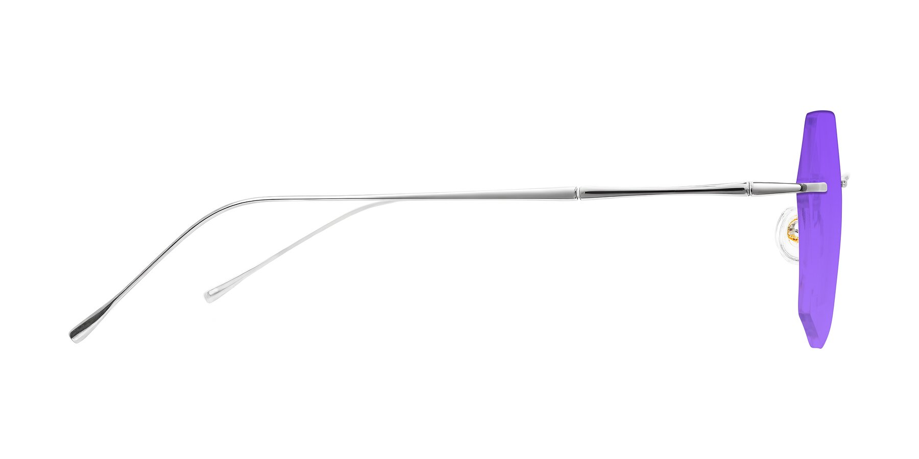 Side of Edme in Silver with Purple Tinted Lenses