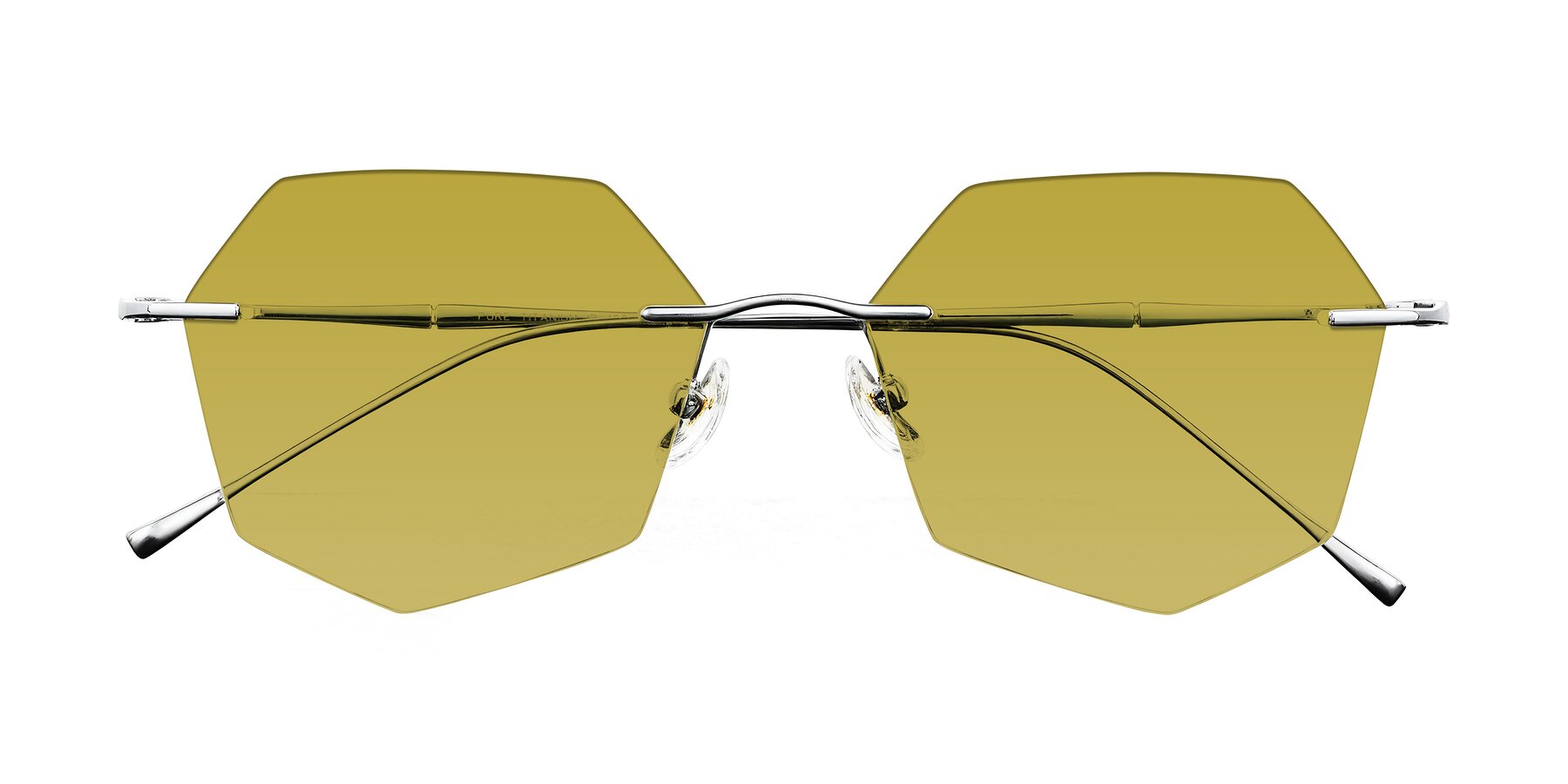 Folded Front of Edme in Silver with Champagne Tinted Lenses