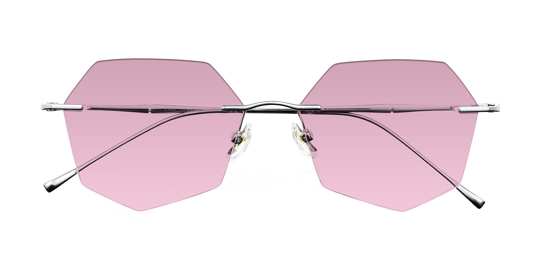 Folded Front of Edme in Silver with Light Wine Tinted Lenses