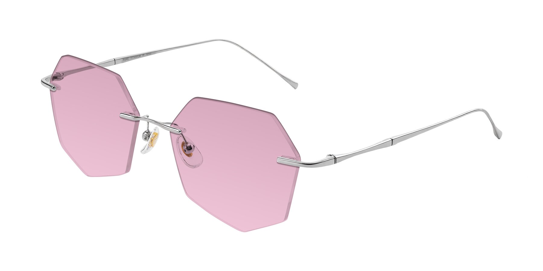 Angle of Edme in Silver with Light Wine Tinted Lenses