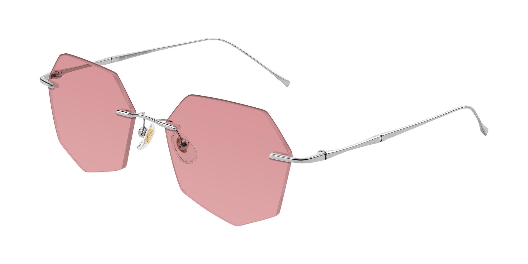 Angle of Edme in Silver with Medium Garnet Tinted Lenses