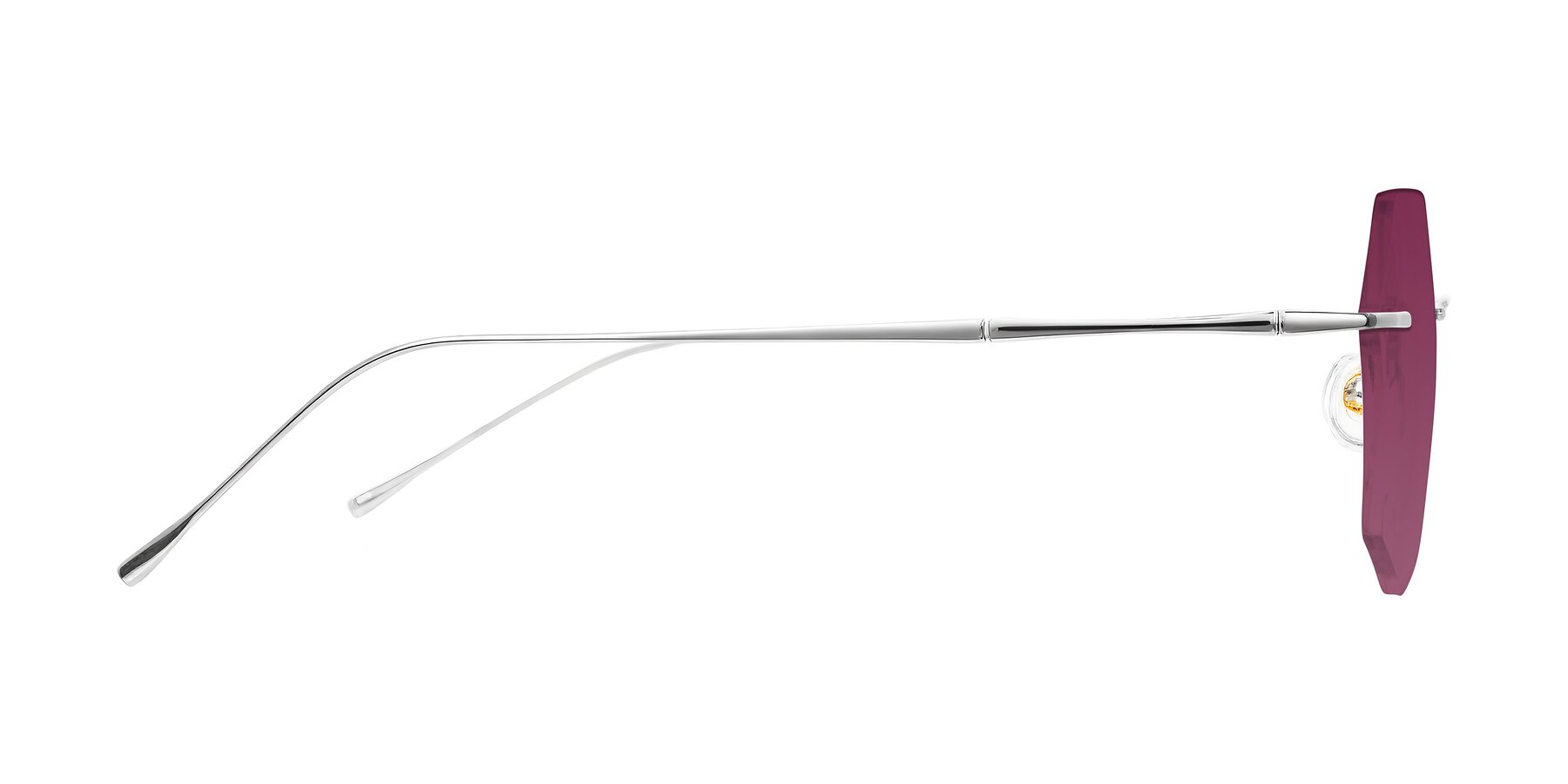 Side of Edme in Silver with Wine Tinted Lenses