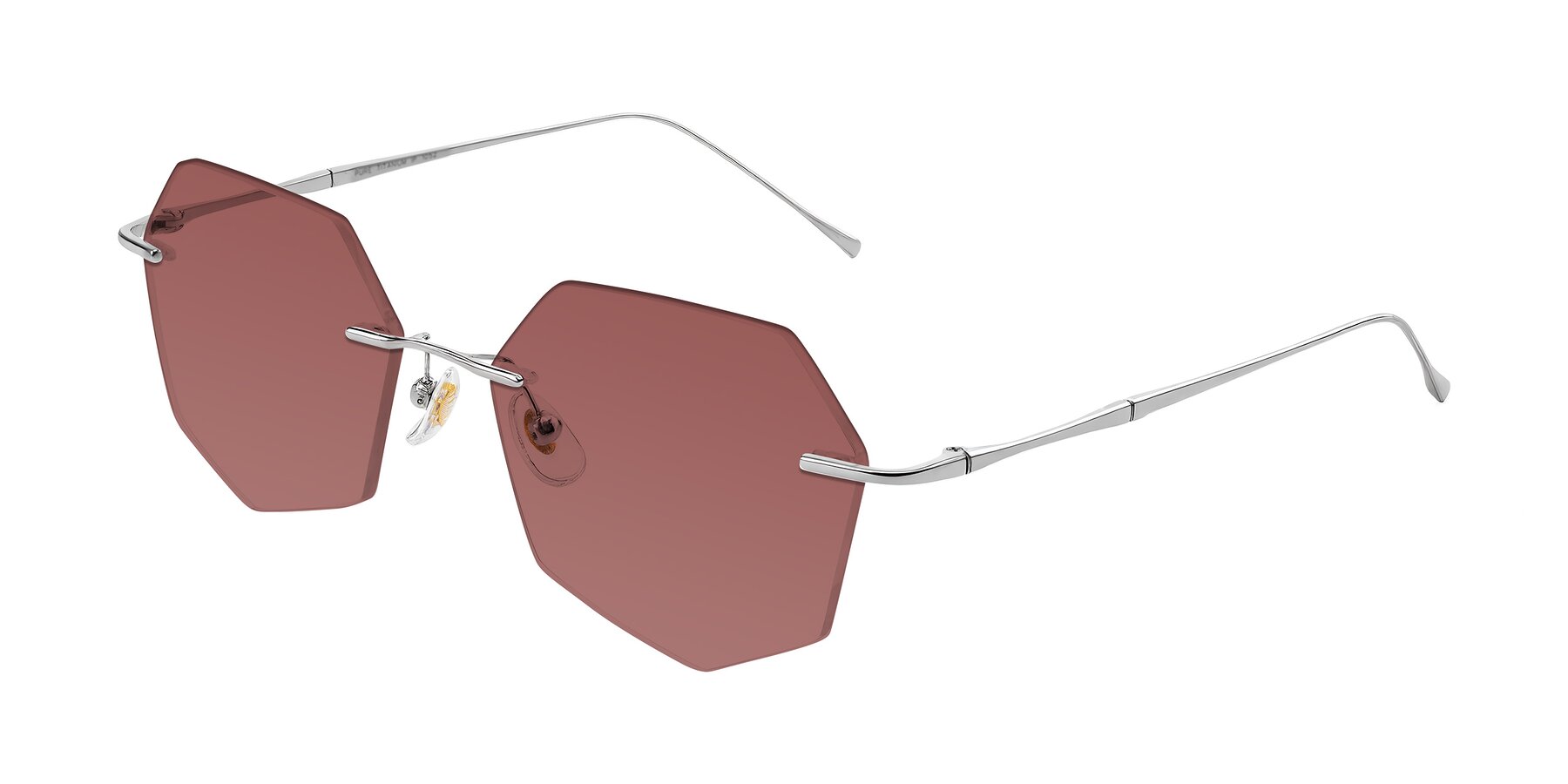 Angle of Edme in Silver with Garnet Tinted Lenses