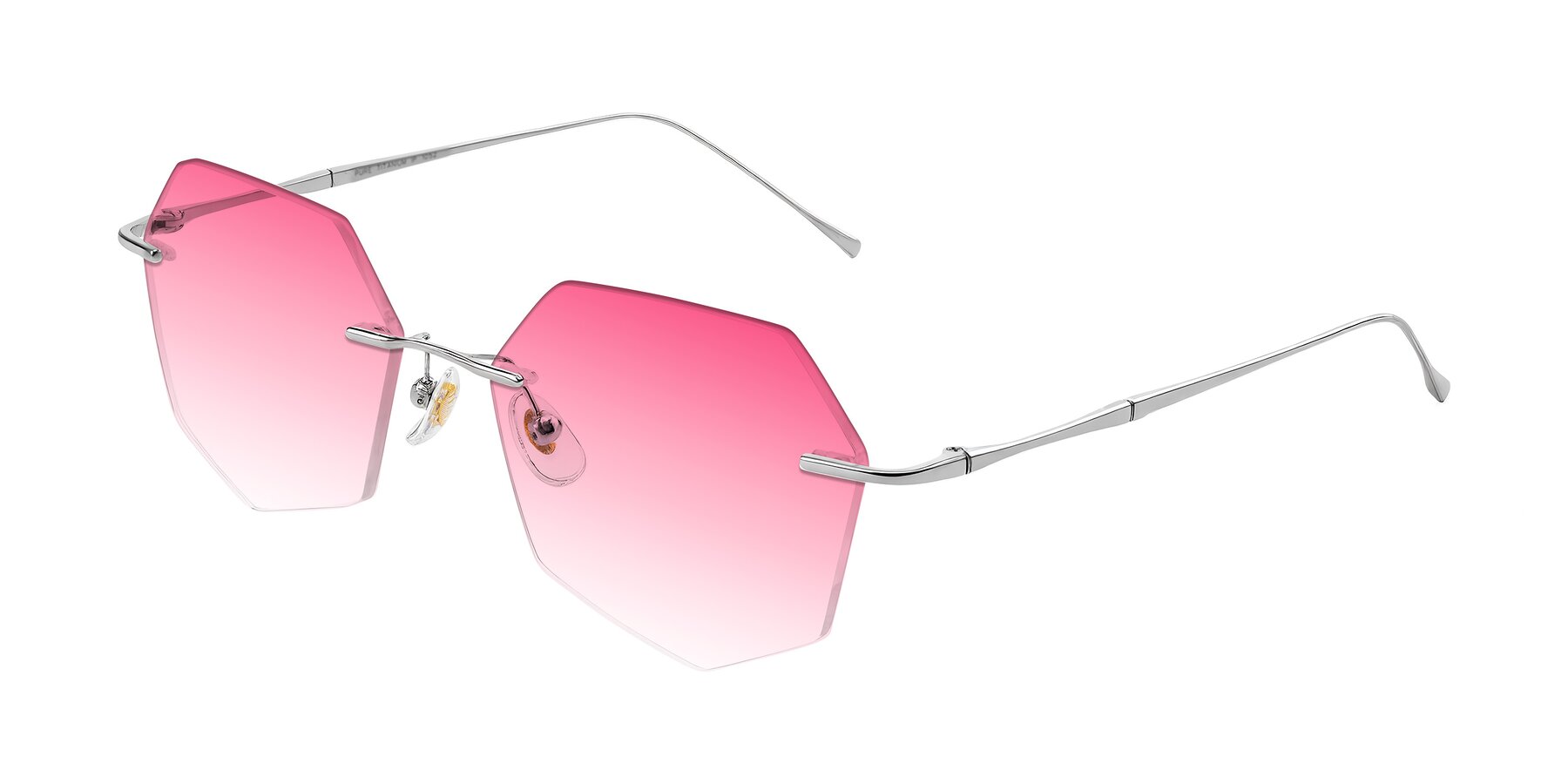 Angle of Edme in Silver with Pink Gradient Lenses