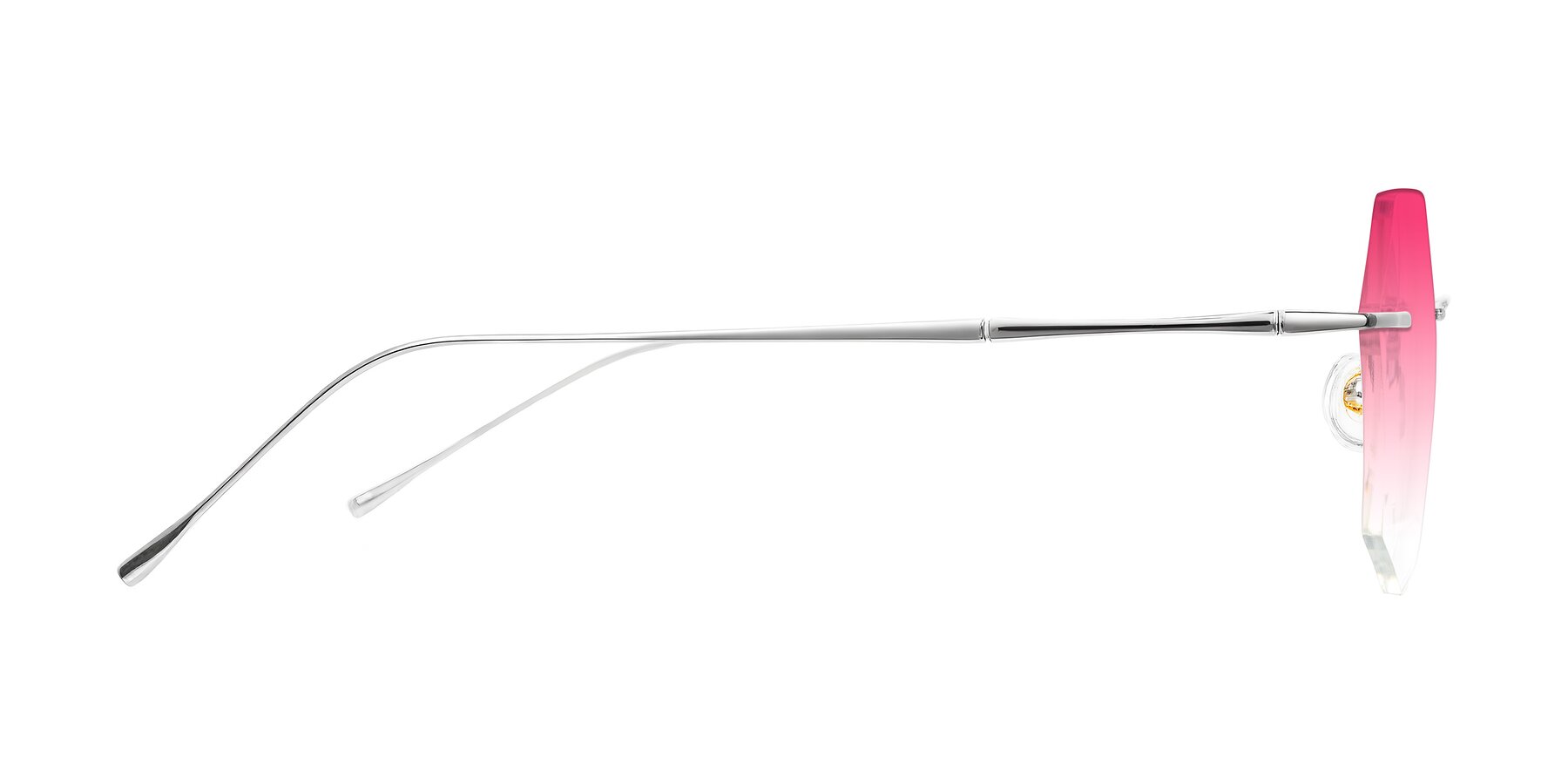 Side of Edme in Silver with Pink Gradient Lenses