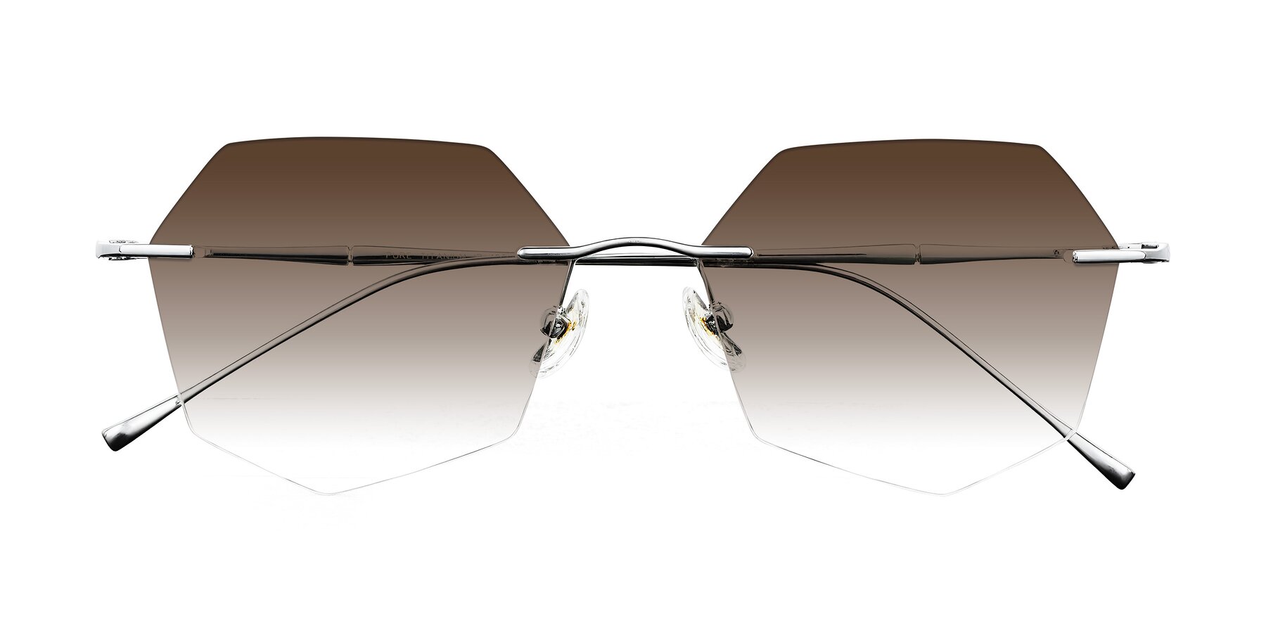 Folded Front of Edme in Silver with Brown Gradient Lenses