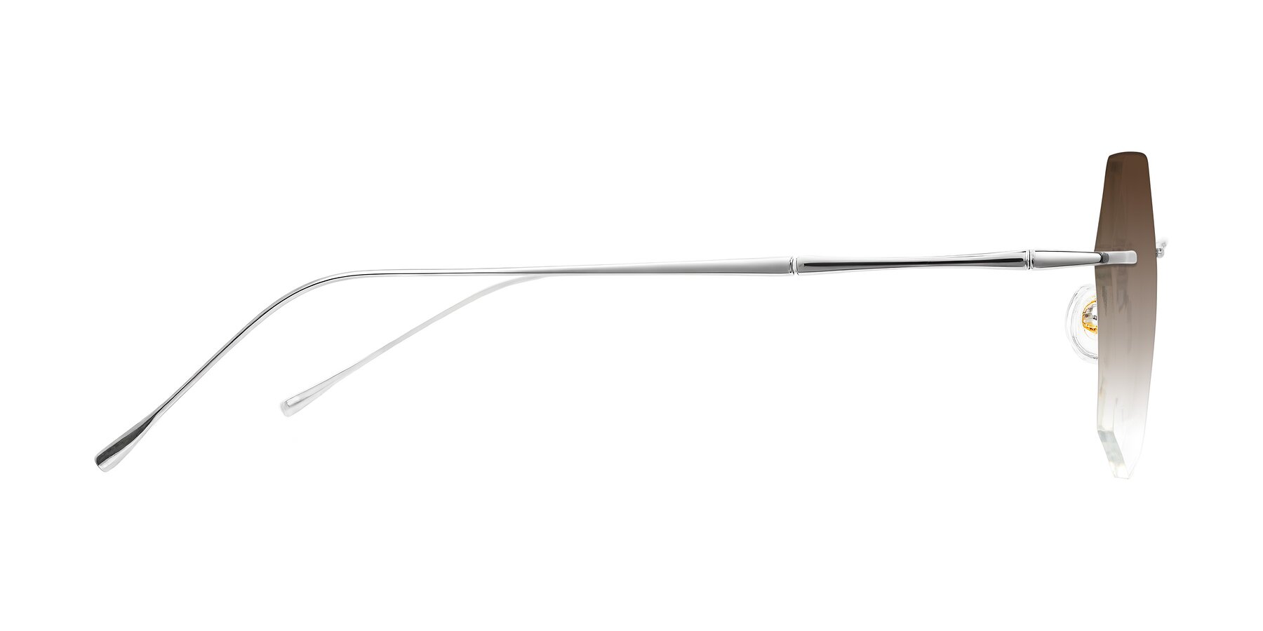Side of Edme in Silver with Brown Gradient Lenses