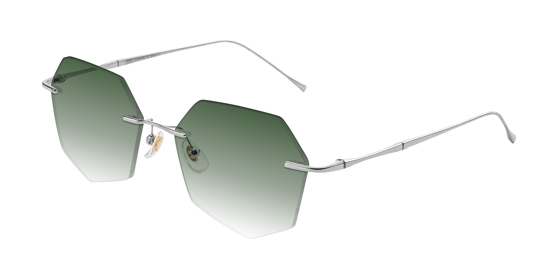 Angle of Edme in Silver with Green Gradient Lenses