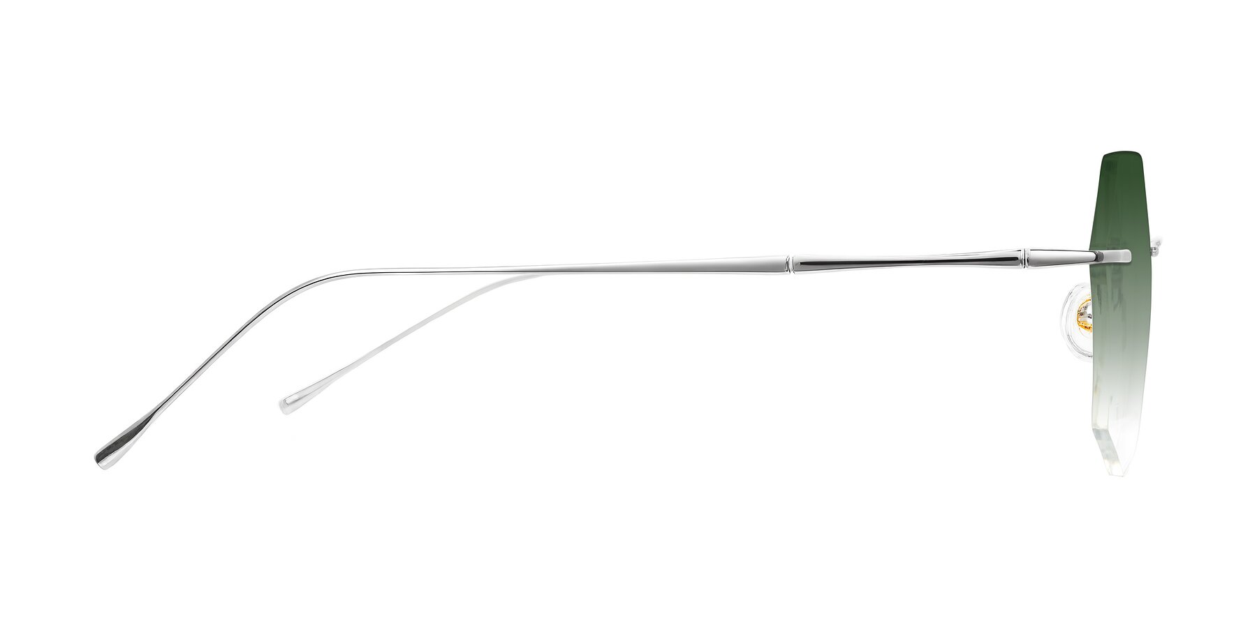 Side of Edme in Silver with Green Gradient Lenses