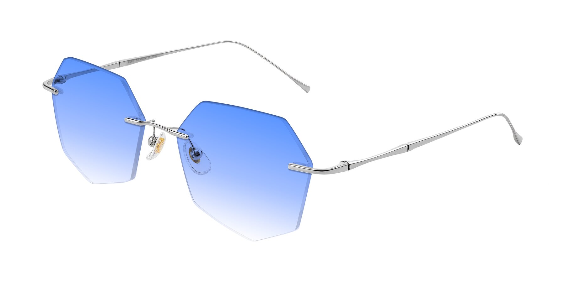 Angle of Edme in Silver with Blue Gradient Lenses