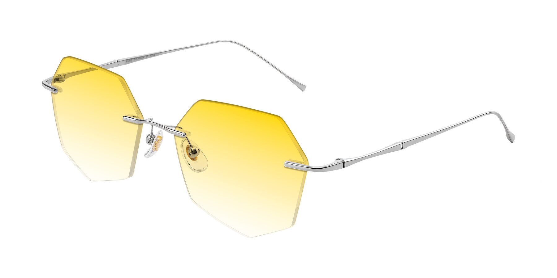 Angle of Edme in Silver with Yellow Gradient Lenses